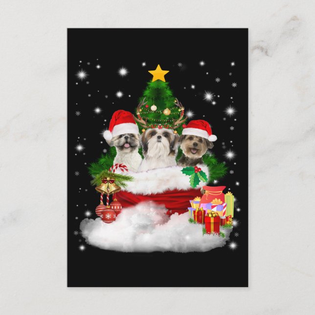 Dog Lover | Merry Christmas Beautiful Shih Tzu Enclosure Card (Front)