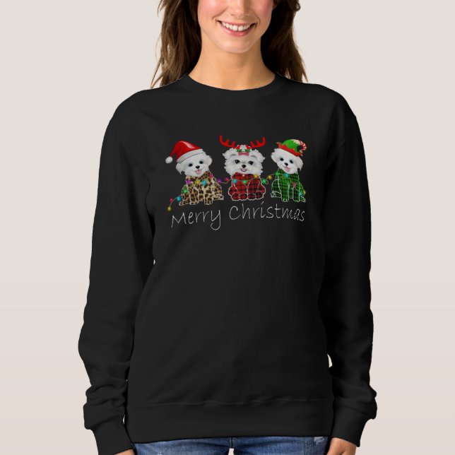 Dog Lover | Merry Christmas Maltese Sweatshirt (Front)