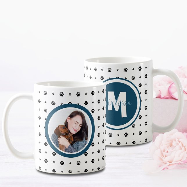Dog Lover Monogram Pet Photo Coffee Mug (Creator Uploaded)