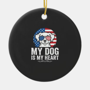 Dog Lover My Dog Is My Heart Ceramic Tree Decoration