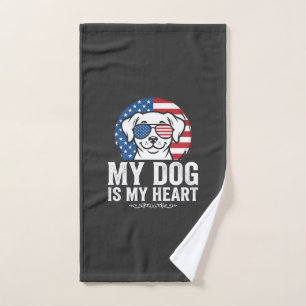 Dog Lover My Dog Is My Heart Hand Towel