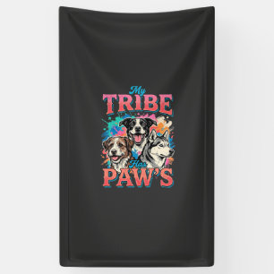 Dog Lover My Tribe Has Paws Banner