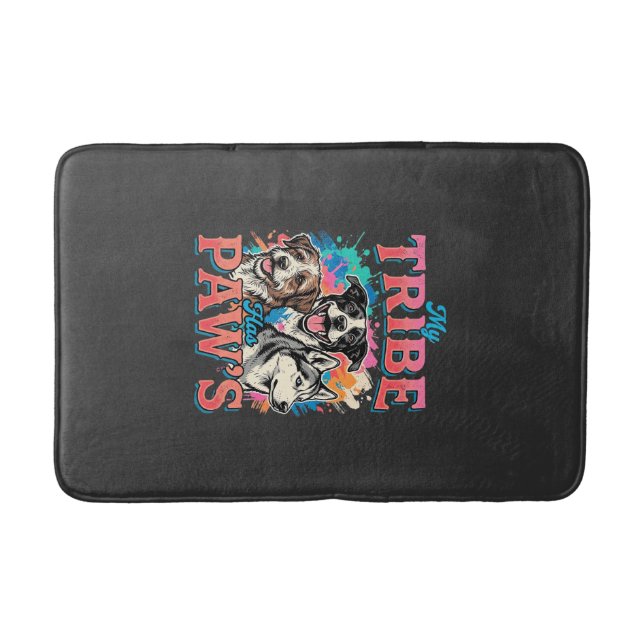 Dog Lover My Tribe Has Paws Bath Mat (Front)