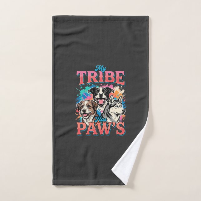 Dog Lover My Tribe Has Paws Hand Towel (Hand Towel)