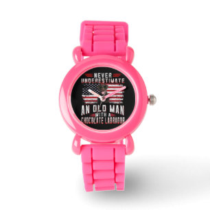 Dog Lover Never Underestimate Old Man Labrador Watch