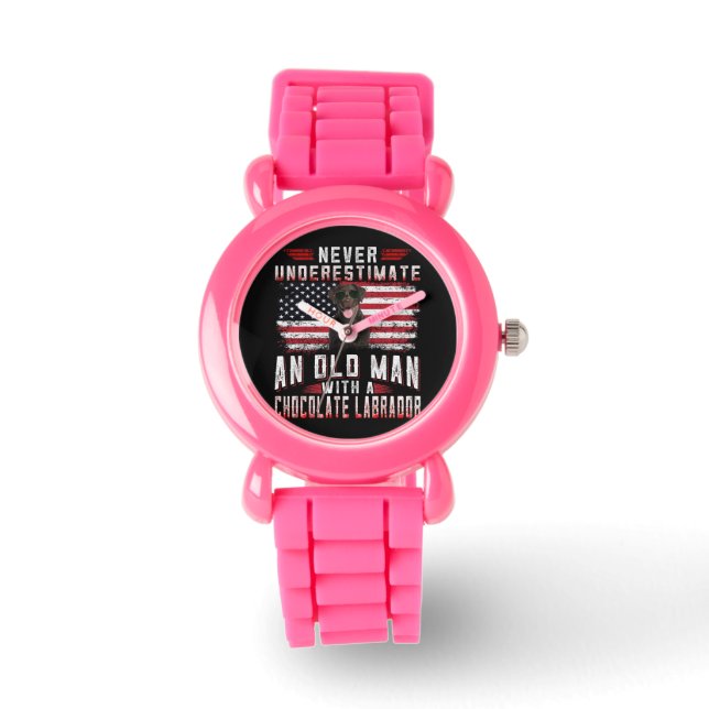 Dog Lover | Never Underestimate Old Man Labrador Watch (Front)