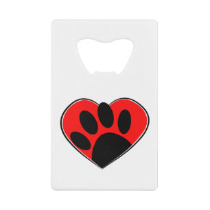 Dog Lover Paw Print And Red Heart