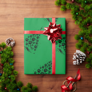 Dog Lover Paw Print Christmas Tree 3 Wrapping Paper