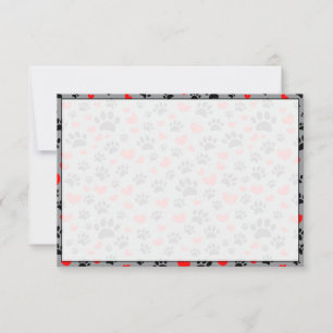 Dog Lover Paw Prints and Hearts Custom Card