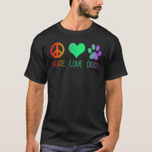 Dog Lover Peace Love Dogs Tie Dye Rescue Puppy Wom T-Shirt
