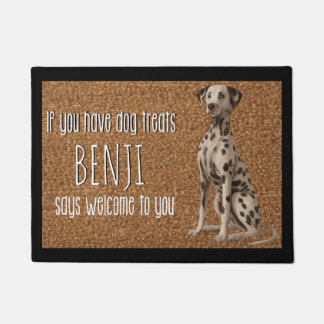 Dog Lover Personalised Dalmatian Dog Name  Doormat