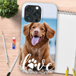 Dog Lover Personalised Pet Photo LOVE Paw Print iPhone 13 Pro Case<br><div class="desc">Now you can carry your best friend with you wherever you go with this custom dog pet photo iPhone case . This photo with personalised name design is trendy, elegant, cool and cute. Customise with your favourite dog photo, cat photo, or any pet with paws ! Add name to personalise....</div>