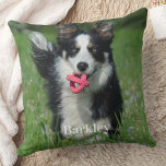 Dog Lover Personalised Simple Cute Pet Photo Cushion<br><div class="desc">Celebrate your best friend with our modern and simple personalised pillow, perfect for showcasing your beloved pet in a unique way. With an option to add your pet’s name, this pillow is a great gift for family, friends, and even grandparents. The pillow features a high-quality photo of your furry friend,...</div>
