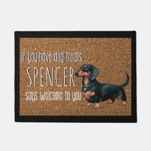 Dog Lover Personalized Dachshund Name Doormat