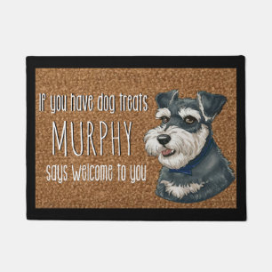 Dog Lover Personalized Schnauzer Name Doormat