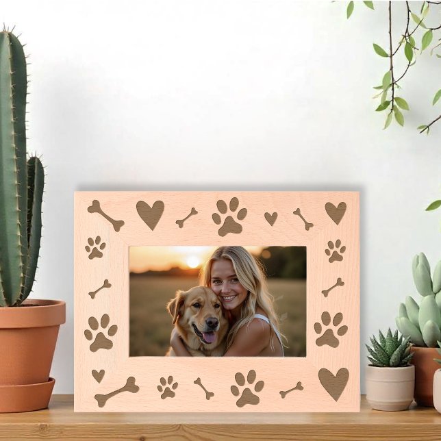 Dog Lover - Pet Dog Bone & Paw Etched Frames (Creator Uploaded)