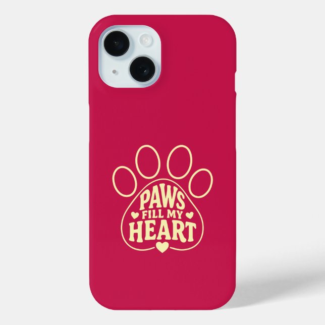 Dog Lover Phone Case - Paw Print Typography  (Back)