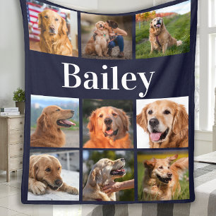 Dog Lover Photo Collage Custom Instagram Pictures Fleece Blanket