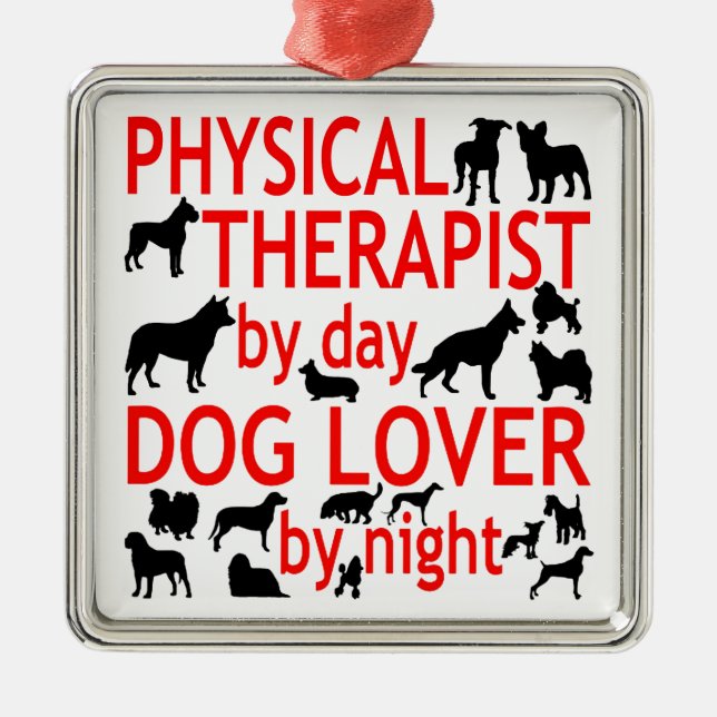 Dog Lover Physical Therapist Metal Tree Decoration (Front)