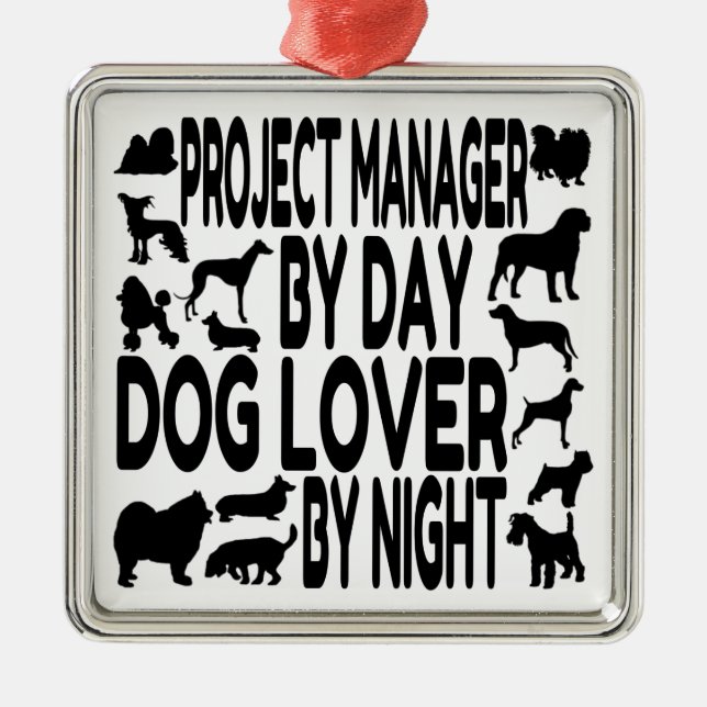 Dog Lover Project Manager Metal Tree Decoration (Front)