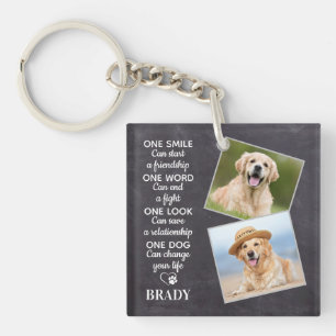 Dog Lover Quote Keepsake Personalised Pet Photo Key Ring