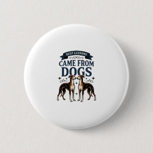 Dog Lover Quote Vintage Engraving Hound Typography 6 Cm Round Badge