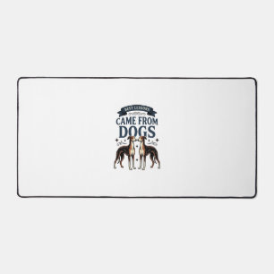 Dog Lover Quote Vintage Engraving Hound Typography Desk Mat
