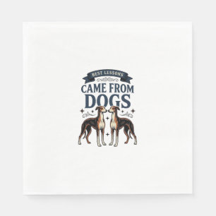 Dog Lover Quote Vintage Engraving Hound Typography Napkin