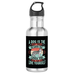 Dog Lover Quote Vintage Husky Graphic 532 Ml Water Bottle