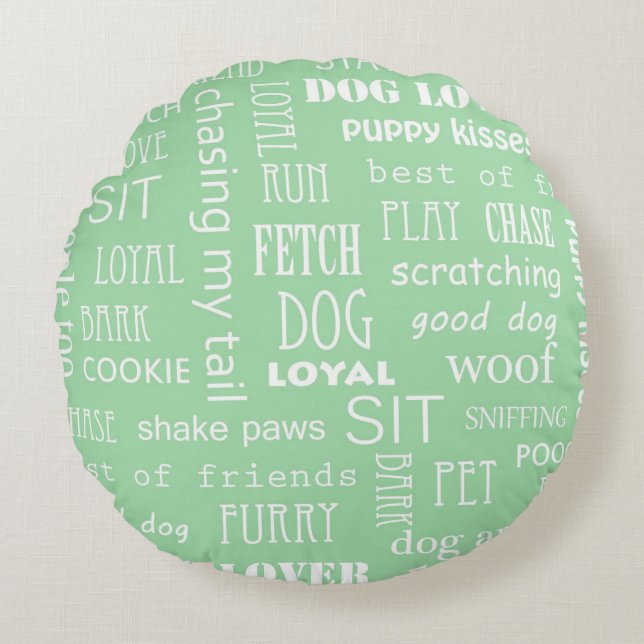 Dog Lover Round Cushion (Front)