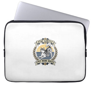 Dog Lover Shirt Stay Gentle Pet More Dogs Vintage Laptop Sleeve