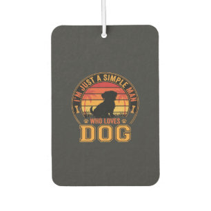 Dog Lover Simple Man Retro Sunset Car Air Freshener