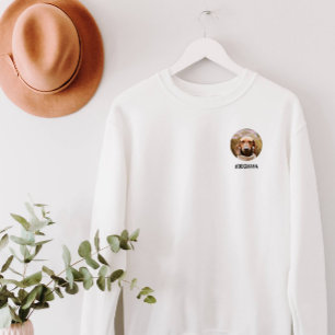 Dog Lover Small Photo Circle with Custom Text  Sweatshirt