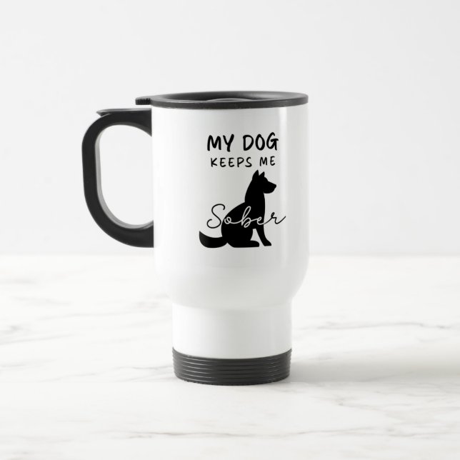 Dog Lover Sobriety Travel Mug (Left)