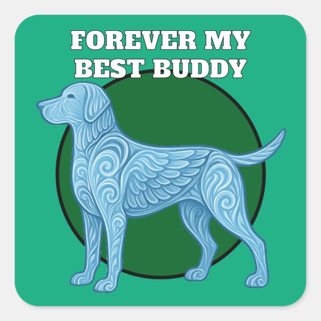 dog lover square sticker (Front)