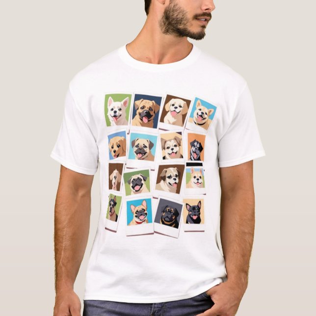 Dog Lover T-Shirt – Cute Polaroid-Style Collage of (Front)