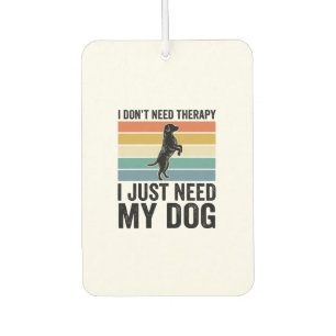 Dog Lover Therapy Quote Vintage Engraving Design_1 Car Air Freshener