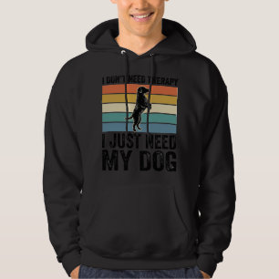 Dog Lover Therapy Quote Vintage Engraving Design_1 Hoodie