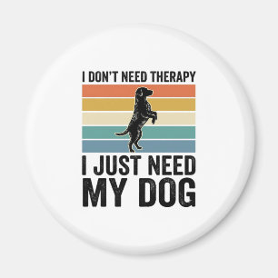 Dog Lover Therapy Quote Vintage Engraving Design_1 Magnet