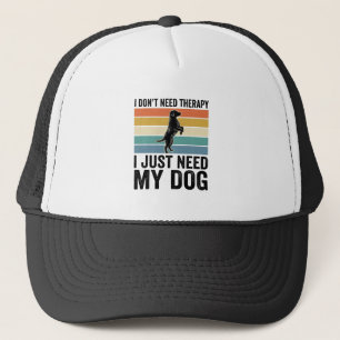 Dog Lover Therapy Quote Vintage Engraving Design_1 Trucker Hat