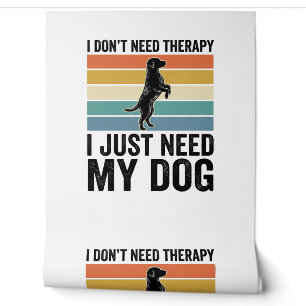 Dog Lover Therapy Quote Vintage Engraving Design_1 Wallpaper