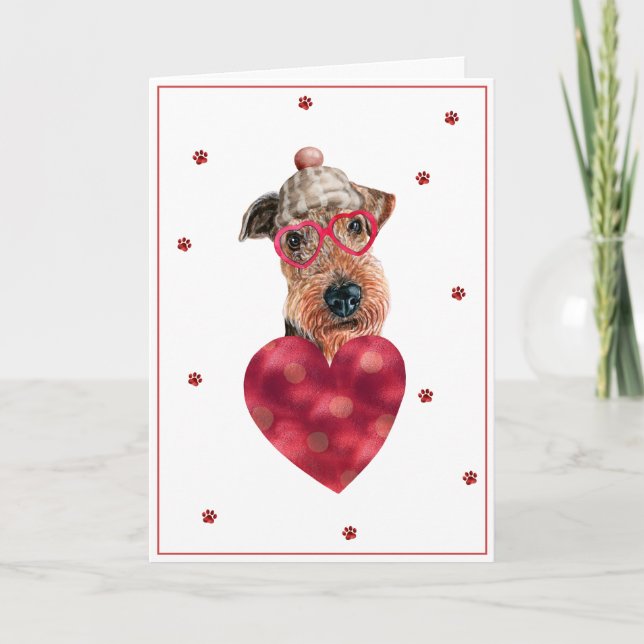 Dog Lover Valentine Gift Airedale Terrier  Card (Front)