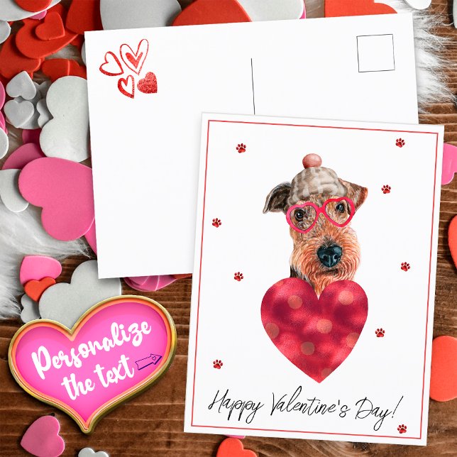 Dog Lover Valentine Gift Airedale Terrier  Postcard (Creator Uploaded)