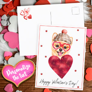 Dog Lover Valentine Gift Pomeranian Holiday Postcard