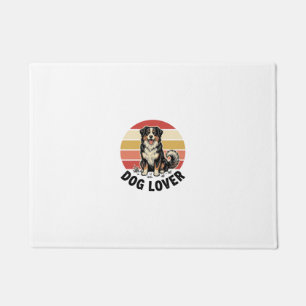 Dog Lover Vintage Engraving Cute Dog Sunset Design Doormat