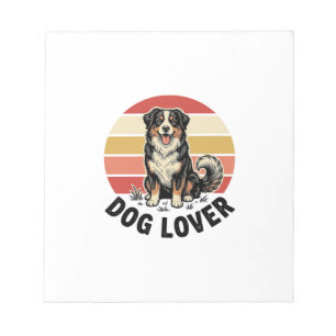 Dog Lover Vintage Engraving Cute Dog Sunset Design Notepad