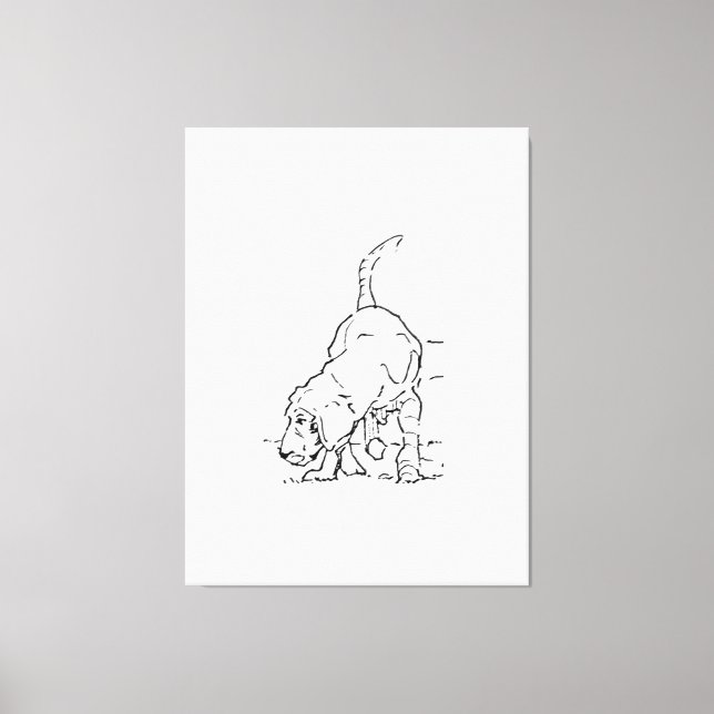 Dog Lover Wall Art, Beagle Illustration Canvas Print (Front)