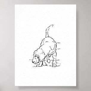 Dog Lover Wall Art, Beagle Illustration Poster