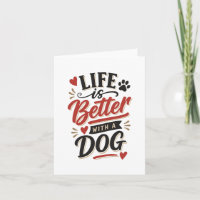 Dog Lover Wall Art - Life is Better with a Dog Red