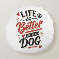 Dog Lover Wall Art - Life is Better with a Dog Red